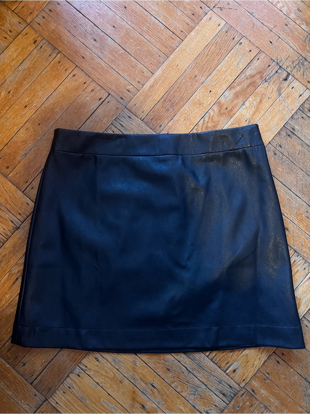 J. Crew Black Faux Leather Mini Skirt